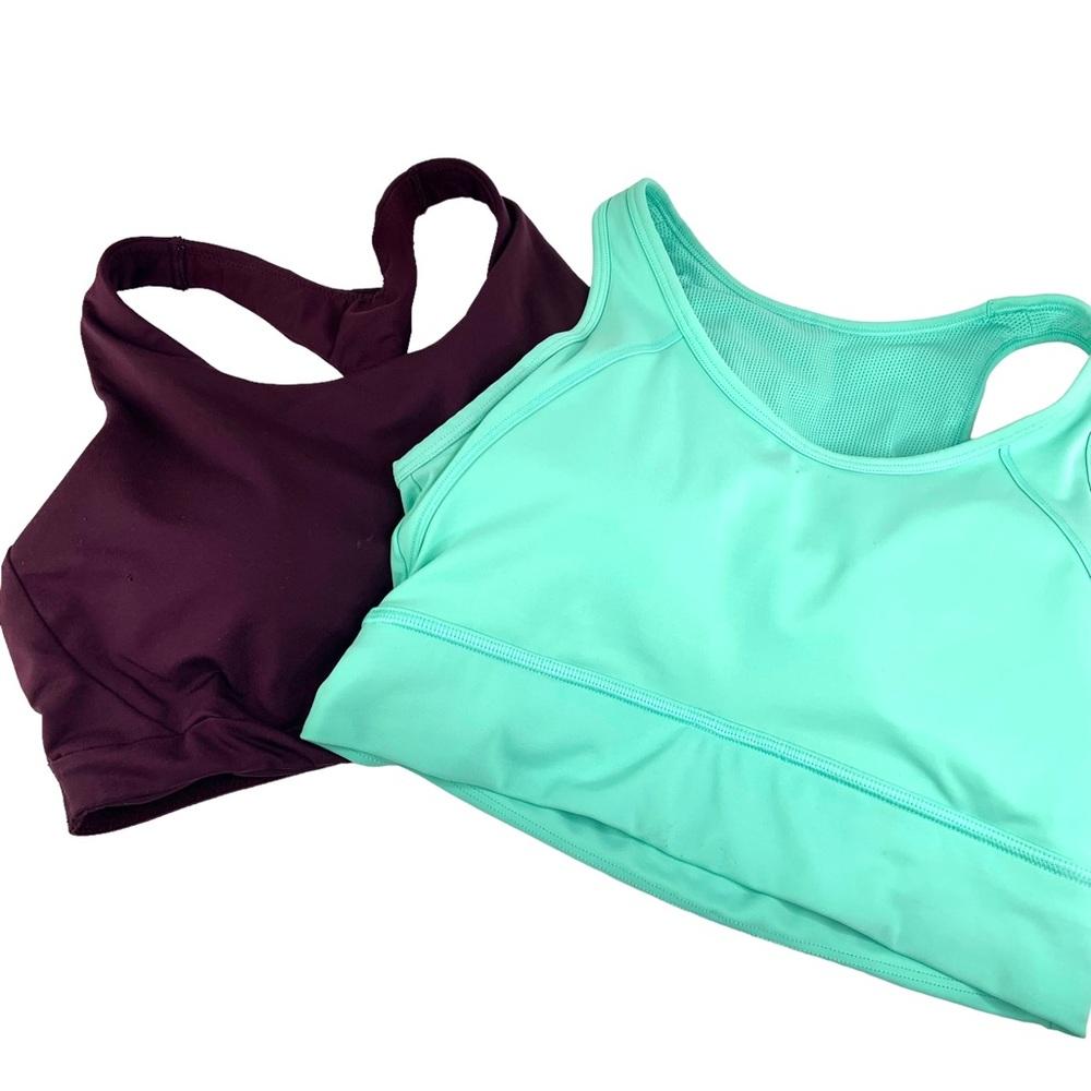 BUNDLE Athleta Circuit Bra in Purple and Compression Movement Bralette in Green